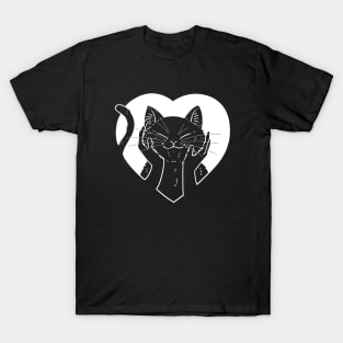 Squishy Cat in heart (white) T-Shirt